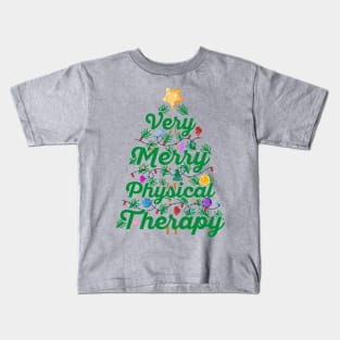 PT Christmas Very Merry Physical Therapy Christmas Kids T-Shirt